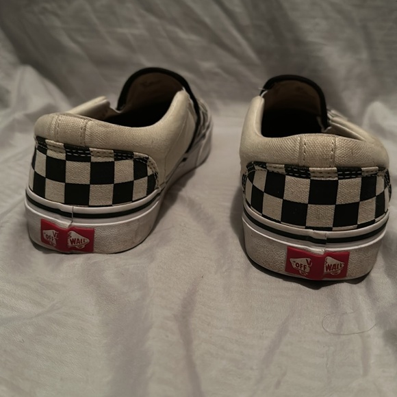 B&W Checkered slip-on Vans shoes size 10 women/8.5 mens skater shoes - Picture 7 of 8